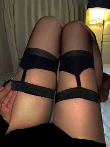 Women's Sexy Lingerie Socks Black Thigh-High Non-Slip Stockings Leg Rings Pole Dance Sexy Lingerie Female Stocking