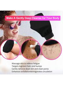 3 Pieces Deep Exfoliating Gloves For Smooth And Shiny Skin - Body Scrub For Bath And Shower - Cleanses Dry Dead Skin - Gentle Yet Effective Exfoliating Gloves, Korean Exfoliating Gloves, Visibly Remove Dead Skin, Great For Self-Tanning Or Keratosis Pilaris, Made Of 100% Viscose, Comes With Body Scrub, Bag, Storage Box, Hair Clips