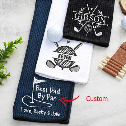 Personlig golfhandduk, broderad golfhandduk, anpassad monogramerad golfhandduk, golfpresent till pappa, årsdagspresent till män, present till marskalkar, strandnödvändigheter, duschhanddukar för skönhetssalong, hotellsport, heminredning, handduk, hudvård