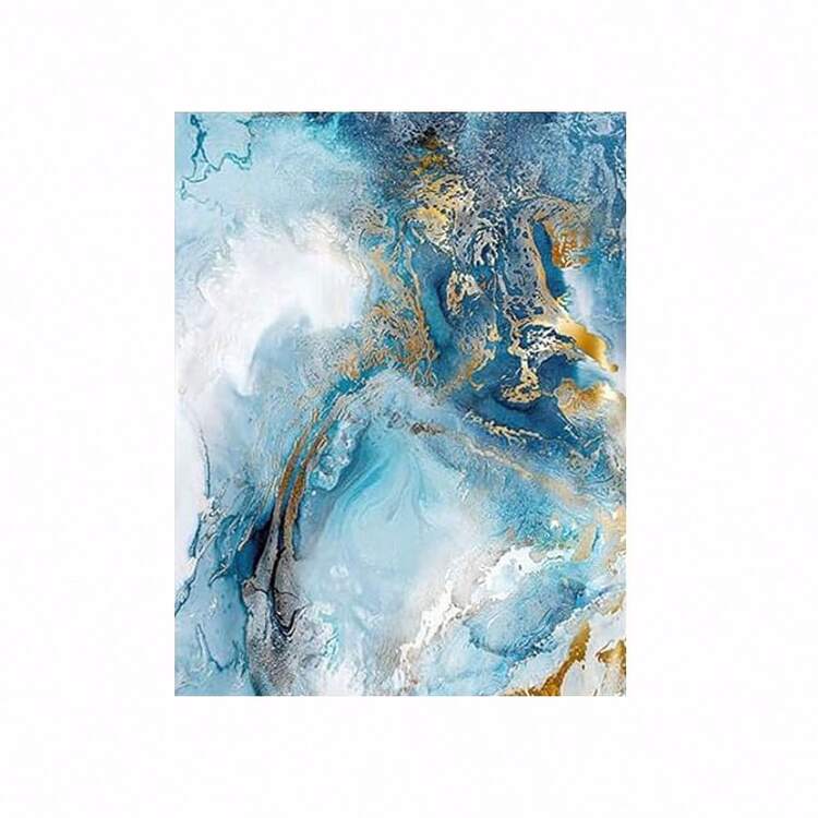 1/3Pcs Framed/Unframed Blue Fluid Art Decorative Paintings, Wall Art Hangings Canvas Posters, Picture Cores, Wall Painting Made Of Pine Wood (Optional Frame) - Multicolor - View 19