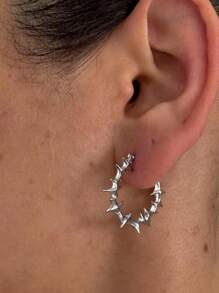 1 par de brincos assimétricos punk Y2K com ponta fina, adequados para mulheres, joias personalizadas de hip hop