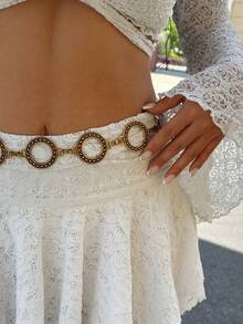 1pc Vintage Body Chain Waist Chain Accessory, Metal Waist Belt Chain For Dress - Multicolor - View 6