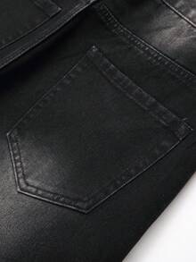 2-Pack Men's Slim Fit Ripped Jeans With Star And Palm Tree Embroidery, Vintage Wash Denim, Light Grey And Black, Mid-Rise, Comfortable Fit, Perfect For Casual Outings - Pha trộn màu sắc - Xem 8