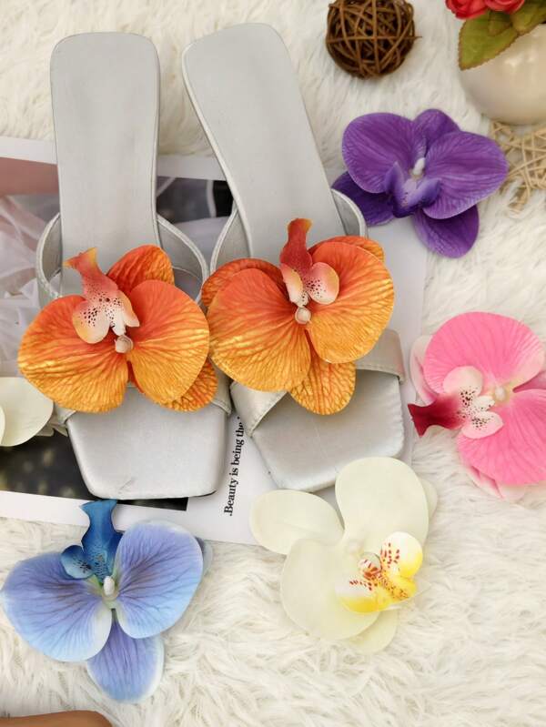 2pcs Shoe Accessories - Butterfly Flower Shoe Clips, Vacation Vibe Chiffon-Look Decorative Shoe Clips For Sandals, Women's Fashion, DIY Shoes (Shoes Not Included)