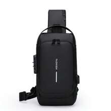 Men's Chest Bag, Large Capacity Shoulder Crossbody Bag With Password Lock, Casual Sports Small Backpack, Motorcycle Bag, Fashionable Men's Bag Suitable For Teen, Casual Outdoor, Athletic, Vacation, Travel, Graduation Gifts, Birthday Accessories