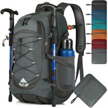 NEWHEY 40升轻便可折叠背包，男女通用防水露营徒步背包，适合户外运动旅行远足 - 彩色 - 查看 4