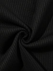 Men's Slim Fit Regular Lightweight Breathable Summer Textured Solid Color Casual Crew Neck Short Sleeve T-Shirt - Black - View 6