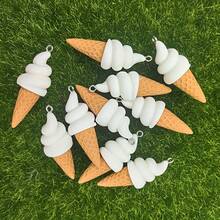 5/10pcs Cartoon 3D Colorful Ice Cream Resin Charms - Natural Glossy Uncoated, Suitable For DIY Jewelry Accessories Like Earrings, Keychains, Bracelets And Necklaces, Creative Style, Smooth Textured Surface - Random Colors - Multicolor - View 7