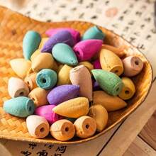 30/60/110/200pcs Natural Backflow Incense, Home Indoor Lasting Deodorization & Air Purification, Sandalwood, Agarwood, Rose, Mugwort, Lavender Tower Incense, Bathroom, Mosquito Repellent, Calming, Meditation, Yoga, Party