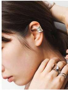 1pc Autumn/Winter New Textured Five Elements Ear Cuff Earring - A - View 7