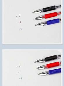 3 verschiedenfarbige Textmarker, tragbare Unterschriftenstifte, Lernbriefkugelschreiber, Büro-Kugelschreiber, sortierte Stift- und Gelspitzen, Schulmaterial, Schulanfang