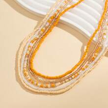 5pcs Hawaiian Style Bohemian Style Exaggerated Colorful Bead Waist Chain Suitable For Beach Vacations, Music Festivals