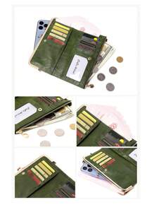 Retro Multifunktions faltbares Clip Lang Münzbörse 2025 Neue tragbare vielseitige Mehrfach-Kartenfach Frauen Smartphone Tasche Geldbörse