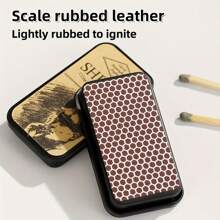 1pc 58mmx33mm Vintage Iron Matchbox Cigarette Case, Retro Distressed Metal Slide Lid Design, Antique Faux Leather Texture Collectible Tin Box, Father's Day Gifts/Men's Fashion Accessories/Smoker Essentials 2025 (2.28"X1.3" Pocket Size, Rustproof Coating, Christmas Stocking Stuffer)