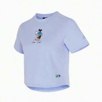 Adidas 여성용 SEEBIN 아티스트 콜라보레이션 스포츠 반팔 티셔츠