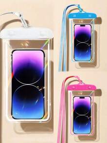5pcs Portable Waterproof Luminous Phone Pouch, With Glow Sensitive Screen, Waterproof Diving Protective Case, Floating Phone Bag, Ideal For Summer Travel, Diving, Swimming, Beach Activities (Choose 1/2/3/5PCS) - Multicolor - View 16