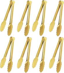 XEVOM 2 Pack 9 Inch Serving Tongs,Gold Salad Buffet Tongs,Stainless Steel Serving Utensils