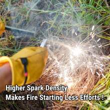 FERROFIRE Classic Heavy-Duty Super-Duty Ferro Rod Fire Starter With Premium Ferrocerium Rod Superb Carbon Alloy Steel Striker 550 Paracord Lanyard Handle For Camping Emergency Survival Hiking BBQ EDC - Heavy-duty Plus Fs125 18,000+ Strikes - 查看 3
