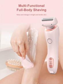 Electric Razors Shaver For Women, 2-IN-1 Women Electric Razor For Leg Arm Face Pubic Area, Cordless Bikini Trimmer Hair Removal For Women With Detachable Head, Painless,Wet & Dry ,Portable Battery-Operated Electric Shaver Epilator & Eyebrow Trimmer For Women - Miniature Facial Hair Removal Device For Face And Body Portable Hair Trimmer Electric Epilator Eyebrow Shaping Tool, Mini Facial Hair Remover, Face Shaver For Women