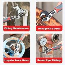 2025 畅销活动扳手，6 英寸、8 英寸、10 英寸、12 英寸管钳，钳口开口范围从 9/32 英寸到 1-11/16 英寸，适用于汽车、自行车、管道维修；多功能面盆扳手