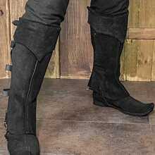 Ghetre medievale din piele întoarsă artificială pentru cizme, ghetre, cavaler războinic, apărători de picioare, accesorii pentru costume renascentiste pentru Halloween