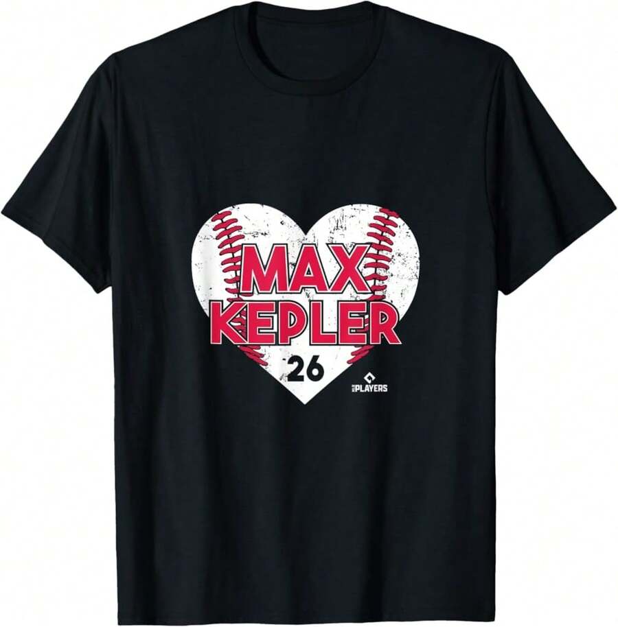 Max Kepler-Rozycki - Heart Baseball - Apparel - T-Shirt|DI Personalized Gifts - Black - View 1