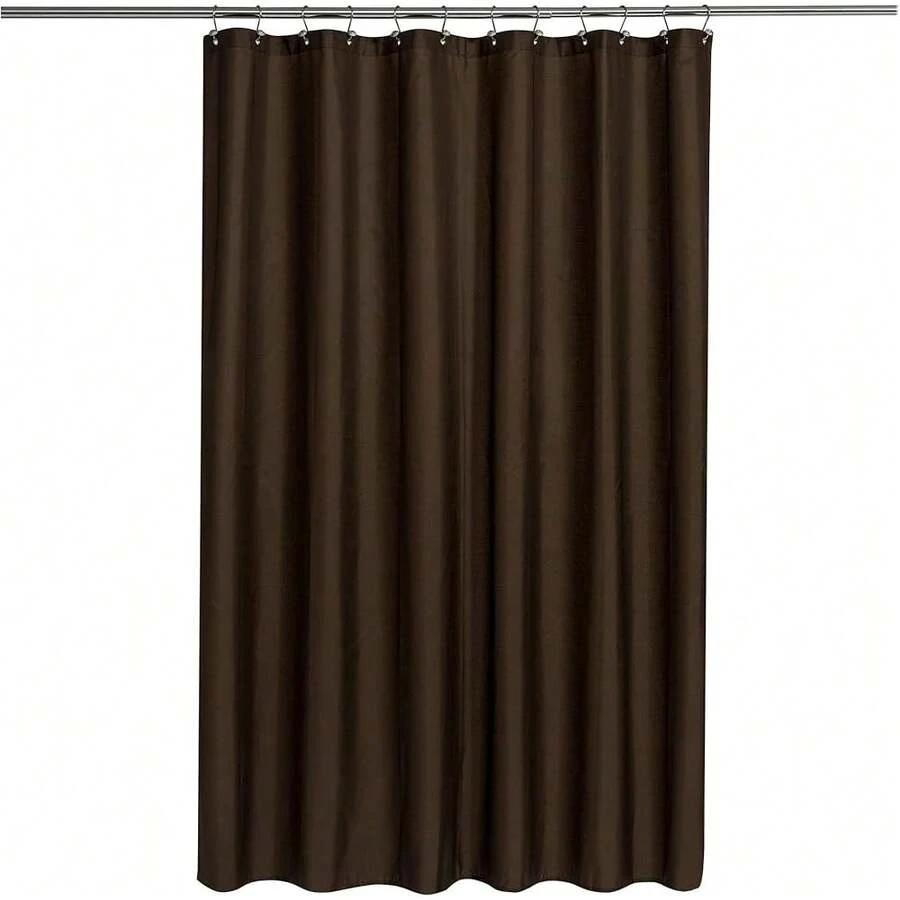 New N&Y HOME Fabric Shower Curtain Or Liner With Magnets - Brown Shower Curtain For Bathroom With Hotel Quality, Machine Washable - Brown, 72x72 - 棕色 72 英寸寬 x 72 英寸長(1 包) - 查看 1