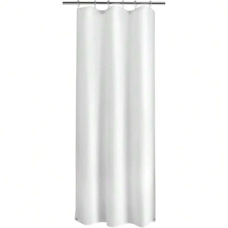 New Titanker Small Stall Shower Curtain Liner Washable, 36 X 72 Inches, White Fabric Stall Shower Liner With 2 Magnets, Waterproof RV Shower Liner Soft Lightweight Polyester, White - 白色 36 英吋寬 x 72 英吋長(1 包) - 查看 1