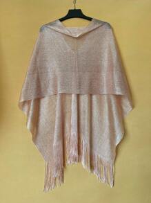 1 peça de poncho xale feminino com borlas, elegante e versátil, para primavera/verão, adequado para várias ocasiões