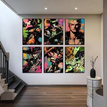 Set Of 1/3/6 Pcs Popular Wall Art One Piece - ZORO,CHOPPER, BROOK , Anime Poster Wall Posters Prints Of Anime Artworks ( Unframed)