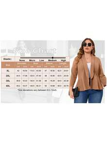 Yesfashion Women's Plus Size Blazer Notch Panel V Neck Ruffle Button Work Office Suit Jackets Peplum Blazers - 葡萄紫 - 查看 5