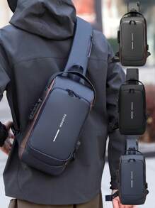 Men's Chest Bag, Large Capacity Shoulder Crossbody Bag With Password Lock, Casual Sports Small Backpack, Motorcycle Bag, Fashionable Men's Bag Suitable For Teen, Casual Outdoor, Athletic, Vacation, Travel, Graduation Gifts, Birthday Accessories