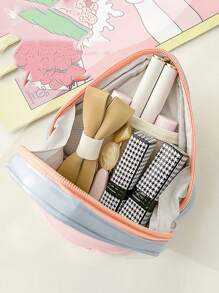 Stylish Soda Makeup Bag, Portable Toiletry Cosmetic Pouch, Handheld Makeup Case, Large Capacity Triangular Travel Makeup Bag