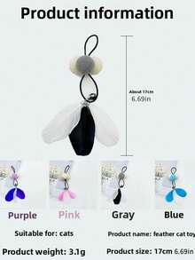 1/3/5/9件羽毛装饰逗猫棒带吸盘和铃铛玩具，适用于猫咪互动用品