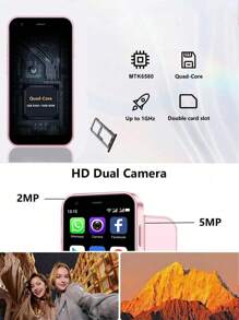 SOYES SOYES XS15 Pink 3G Netzwerk Mini Smartphone, kommt mit Handy-Trageriemen, 3,0-Zoll HD Bildschirm, 2GB RAM + 16GB ROM, Dual SIM Dual Standby, unterstützt Play Store und. Das ist ein gutes Geschenk für Mädchen. Es ist ein kleines und tragbares TaschenHandy zum Musikhören, Fernsehen und Spielen.