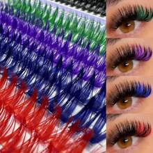 640 Peças Agrupamentos de Cílios 30D+40D+50D/50D+60D+80 Extensão de Cílios DIY Falso Mink e 4 Segmentos Mistos de Extensão de Cílios Coloridos Naturais Wispy Individuais - Agrupamentos de Cílios Individuais Premium D Curling Natural Volume para Extensões de Cílios DIY - Reutilizáveis, Leves e Fáceis de Aplicar, DIY em Casa