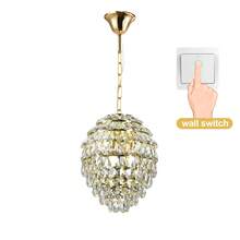 (Feed Bulb*3  E12/AC110-130V)1PC Modern Style K9 Drop Crystal Chandelier, Modern Crystal Light Fixtures, Golden Metal Finishes And The Perfect Combination Of 176 Crystals, Suitable For Cafe, Bathroom, Living Room, Bedroom, Dining Room, Foyer, Hotel, Corridor Or Powder Room - 金色 - 查看 8