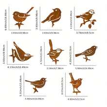 Rustic Metal Bird Decoration, Lifelike Rusty Small Birds Garden Decor Set, Suitable For Garden, Christmas Yard Decoration - Rusty Bird - View 4