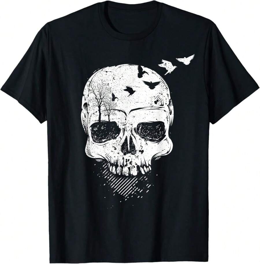 Halloween Skull Dr Vintage Gothic Costume Men Or Women T-Shirt_GL Teacher Gifts - Black - View 1