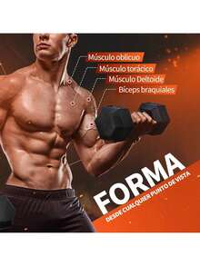 1pcs Pesas para Hacer Ejercicio Mancuernas para Gym,Gimnasio en Casa,Crossfit,Ejercicio Aparatos 25/30/35LB - Negro - Ver 10