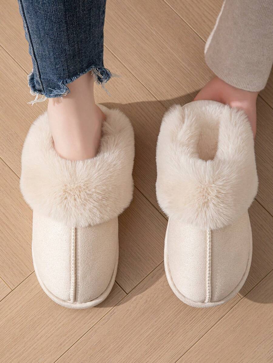 OBOVAY Unisex Fashion Solid Color Slip-On Indoor Slippers, Flat Memory Foam - Milky - View 1
