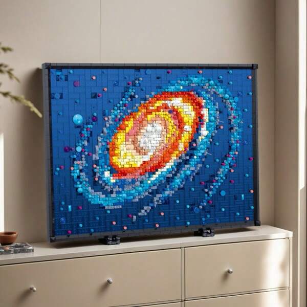 Space Galaxy MOC Building Model Painting Miniature Building Block Kit, 3D Picture Frame, Creative Collection Toy, Adult Gift 2400+ Pcs