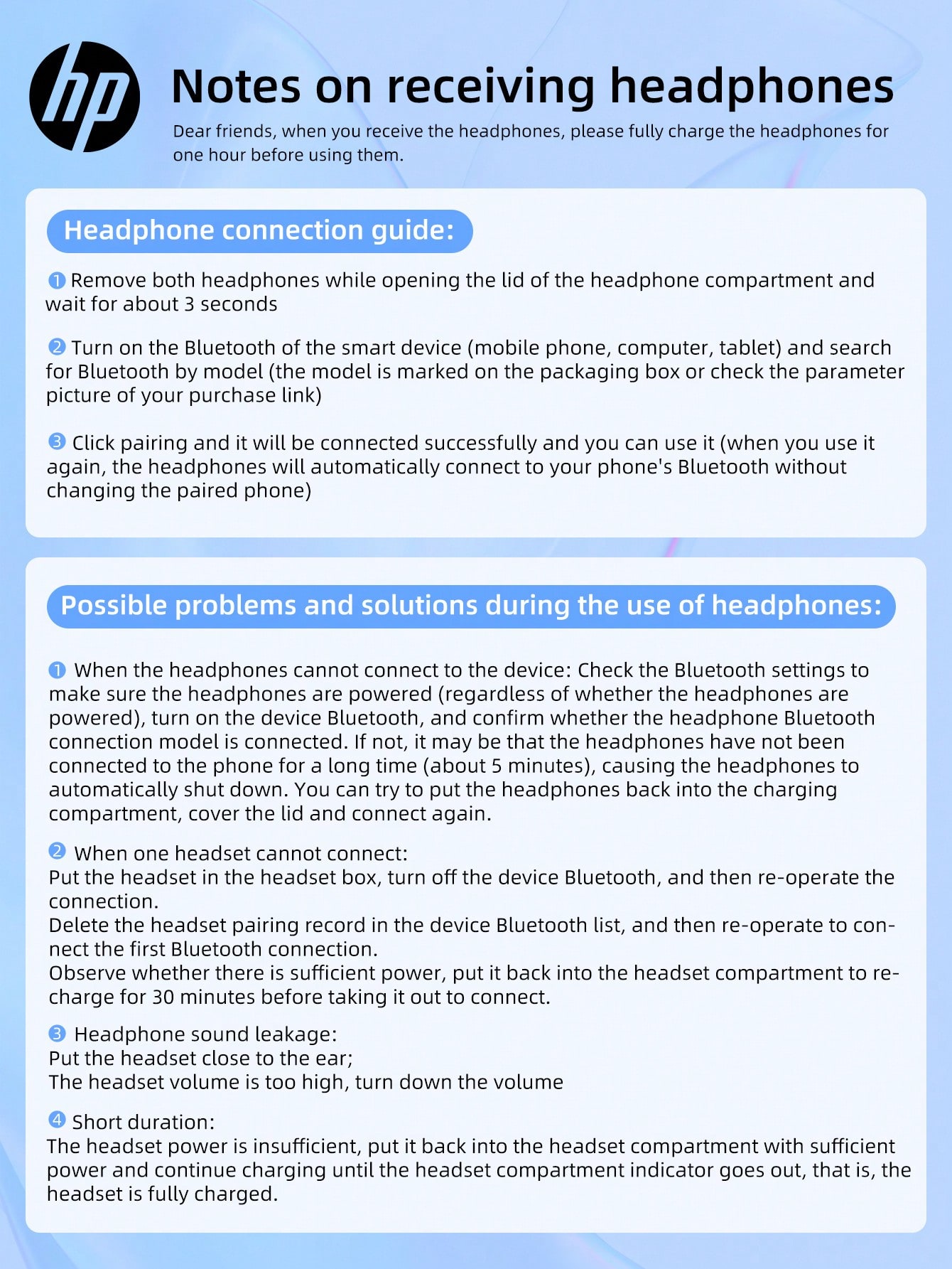 HP سماعات أذن لاسلكية بخاصية الظهور الخاص والصوت ا...