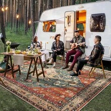 1/2 Juego de alfombra de área estilo vintage lavable, alfombra interior para dormitorio, sala de estar, pasillo - Decoración del hogar, naranja - Naranja - Ver 24