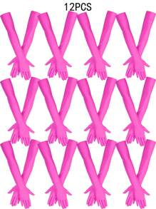 D EXCEED 1/12 Pair Women's Halloween Gift 50s Long Stretch Opera Party Gloves - 1920s Flapper Gatsby Costume Accessories Velvet Tea Party Elbow Gloves Bridal Evening Dress Halloween Party Gift Mother Day Gift