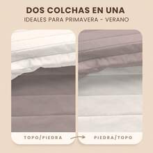 Naturals - 双面双色 Bouti 被子 - 超柔软超细纤维 - ✅ 2-5 天发货 - 100 克填充物（床 90/105 - 135/150 - 180） - 带线条的绗缝床罩 - 春夏季节的理想选择 - 西班牙制造 - 鼴鼠/石頭 - 查看 5