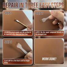ARCSSAI ARCSSAL Brown Leather Repair Kit For Furniture, Leather Couch Repair Kit For Sofa, Jacket, Car Seats And Purse With Super Easy Instructions, Restores Any Material, Bonded, Pleather, Genuine - White - View 4