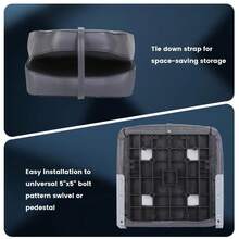 Broadfashion Boat Seats 2 Packs, Folding High Back Fishing Waterproof Pontoon Boat Seat, Boat Chairs With Stainless Steel Screws, Thickened Cushion - Black+ Grey - 查看 6