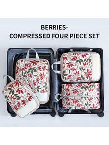 4Pcs/Set High-Quality Print Compression Storage Bag Set, Travel Business Trip Luggage Clothes Organizer Underwear Clothes Organizing Storage Bag - Multicolor - View 13