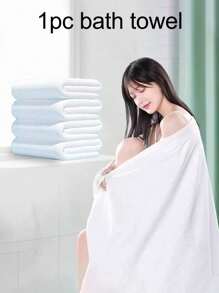 1pc Travel Bathrobe, Disposable Bath Towel, Summer Bathrobe, Travel With Bathroom Towel, Convenient Disposable Hotel Bathrobe, Portable Bathrobe, Suitable For Hotels, Homestays, Pool Party Supplies, Spa, Beauty Salon, Clean, Health, Thick Comfort And Skin Friendly Clean Back To School